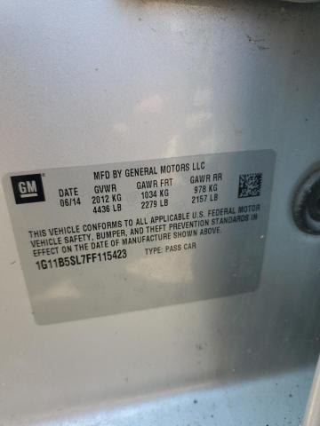 1G11B5SL7FF115423 - 2015 CHEVROLET MALIBU LS 白色 照片 12