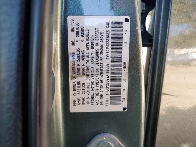 1HGCP26829A166336 - 2009 HONDA ACCORD EXL GRAY photo 12