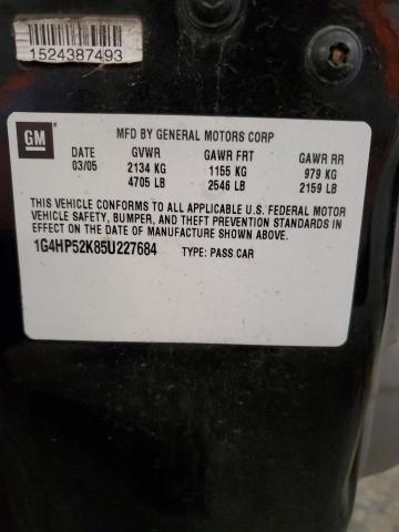 1G4HP52K85U227684 - 2005 BUICK LESABRE CUSTOM BLACK photo 12