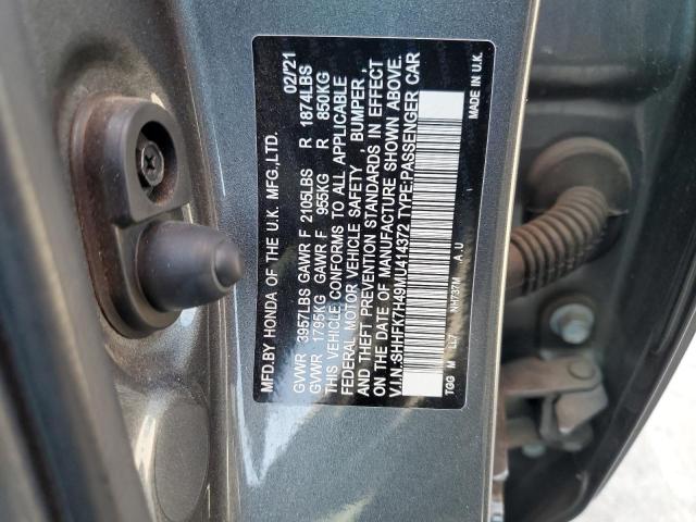 SHHFK7H49MU414372 - 2021 HONDA CIVIC SPORT 灰色 照片 12