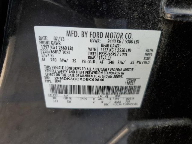 2FMDK3GCXDBC69846 - 2013 FORD EDGE SE BLACK photo 13