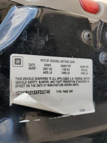 1G2WR1212XF352746 - 1999 PONTIAC GRAND PRIX GTP Noir photo 12