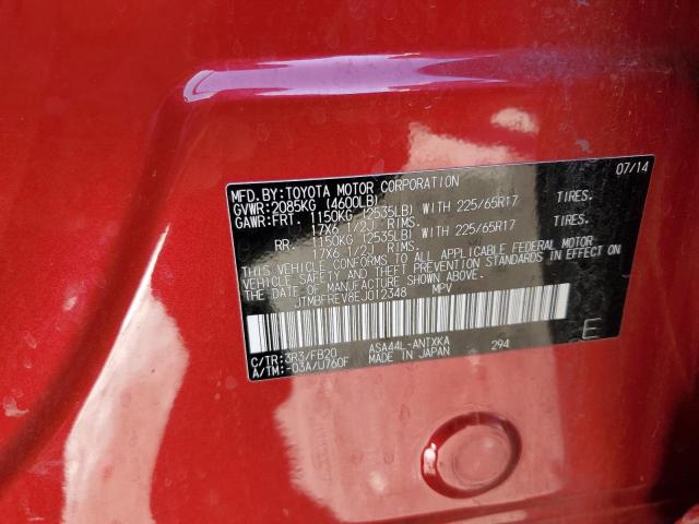 JTMBFREV8EJ012348 - 2014 TOYOTA RAV4 LE RED photo 13