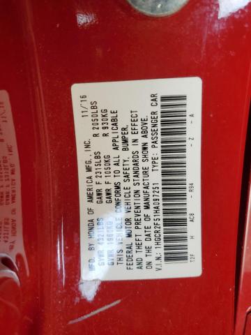 1HGCR2F51HA097251 - 2017 HONDA ACCORD SPORT Красный фото 13