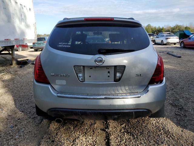 JN8AZ08T56W404432 - 2006 NISSAN MURANO SL SILVER photo 6