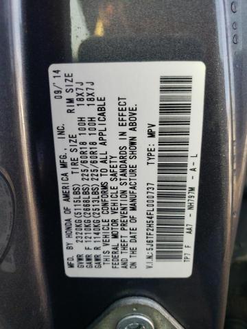 5J6TF2H54FL000737 - 2015 HONDA CROSSTOUR EXL GRAY photo 13