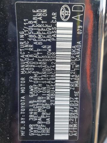 2T1BU4EE8BC742308 - 2011 TOYOTA COROLLA BASE Qara foto 12