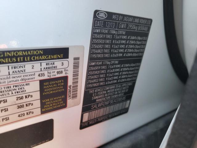 SALWR2WF9EA338546 - 2014 LAND ROVER RANGE ROVE HSE WHITE photo 13