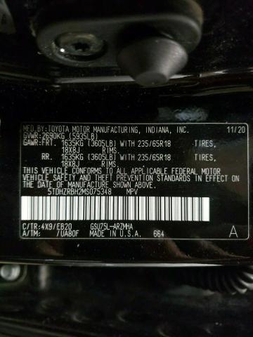 5TDHZRBH2MS075348 - 2021 TOYOTA HIGHLANDER XLE BLACK photo 13