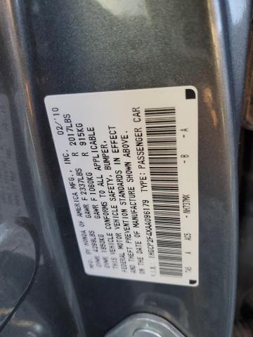 1HGCP2F4XAA096179 - 2010 HONDA ACCORD LXP GRAY photo 12