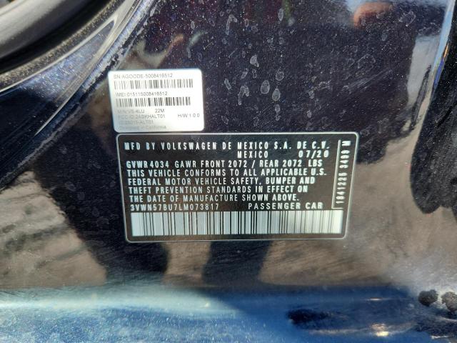 3VWN57BU7LM073817 - 2020 VOLKSWAGEN JETTA S BLACK photo 12