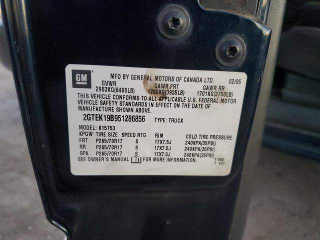 2GTEK19B951286856 - 2005 GMC NEW SIERRA K1500 BLUE photo 12