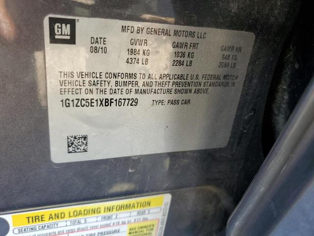 1G1ZC5E1XBF167729 - 2011 CHEVROLET MALIBU 1LT 灰色 照片 12