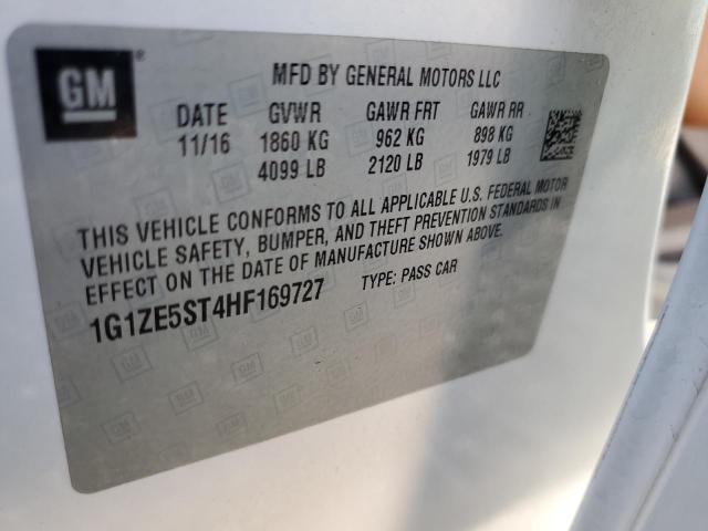 1G1ZE5ST4HF169727 - 2017 CHEVROLET MALIBU LT WHITE photo 12