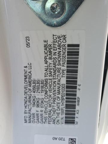 19XFL1H78PE010303 - 2023 HONDA CIVIC EXL თეთრი ფოტო 12