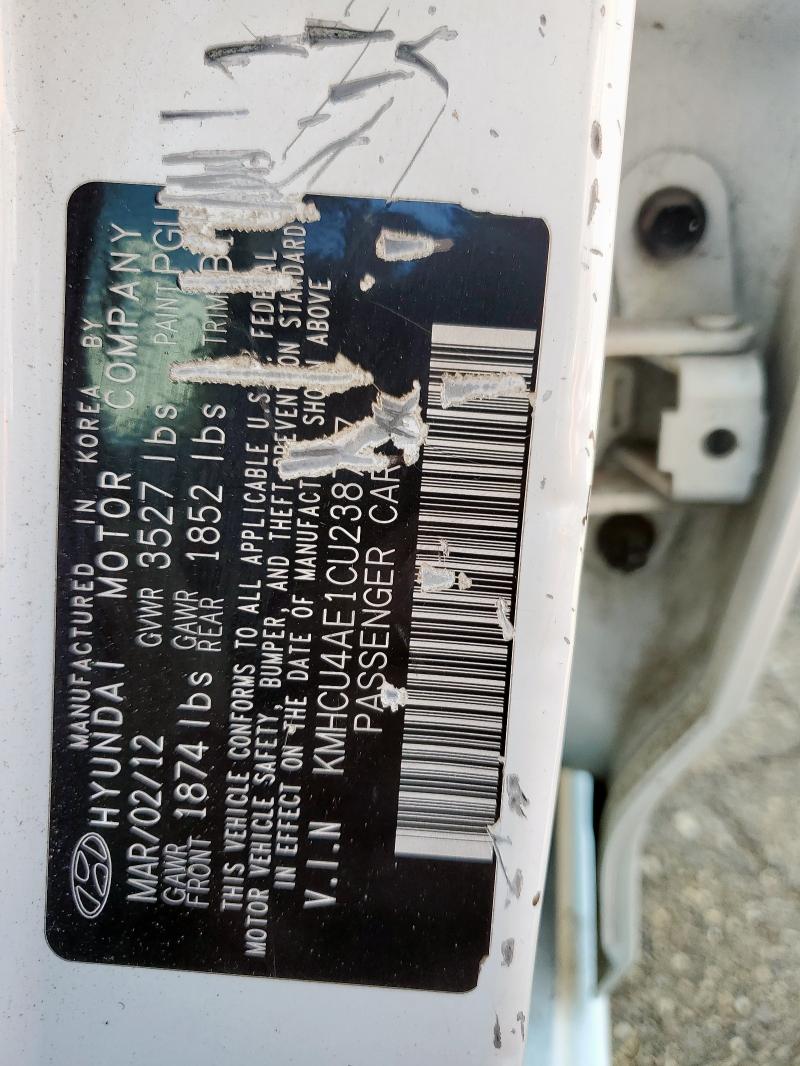 KMHCU4AE1CU238757 - 2012 HYUNDAI ACCENT GLS WHITE photo 12