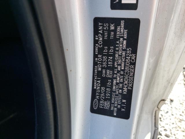 KMHCM36C38U084285 - 2008 HYUNDAI ACCENT GS SILVER photo 12