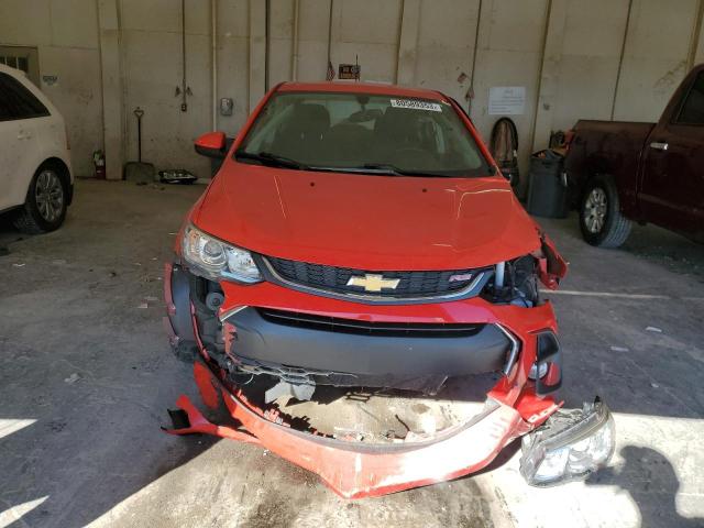 1G1JD5SH2J4117199 - 2018 CHEVROLET SONIC LT RED photo 5