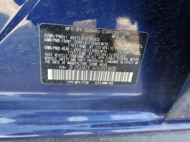 JF2GUADC3R8201808 - 2024 SUBARU CROSSTREK PREMIUM 蓝色 照片 13