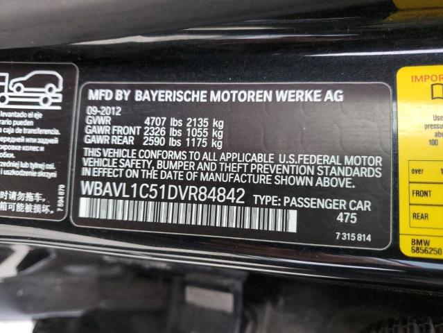 WBAVL1C51DVR84842 - 2013 BMW X1 XDRIVE28I BLACK photo 13