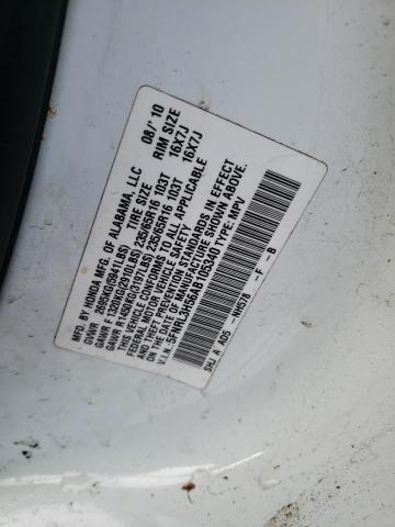 5FNRL3H56AB105340 - 2010 HONDA ODYSSEY EX WHITE photo 13