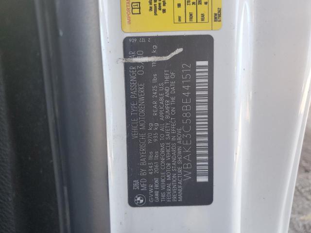 WBAKE3C58BE441512 - 2011 BMW 3 SERIES I WHITE photo 13