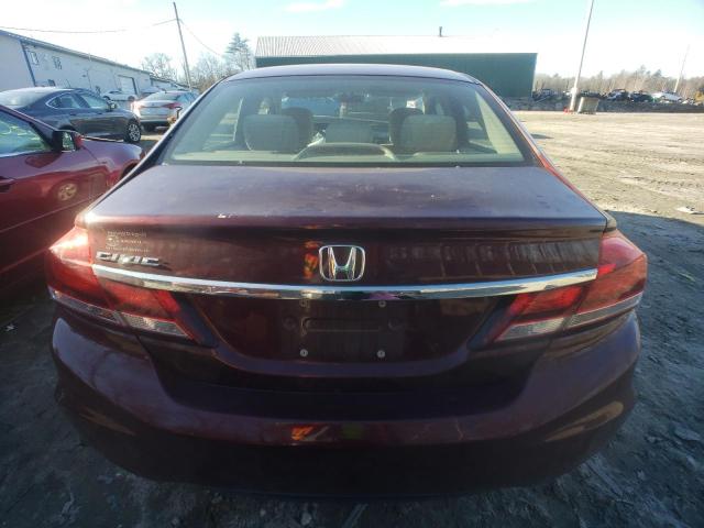 2HGFB2F58DH500364 - 2013 HONDA CIVIC LX RED photo 6