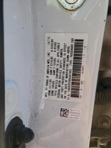 1HGCR2F86DA081695 - 2013 HONDA ACCORD EXL WHITE photo 12