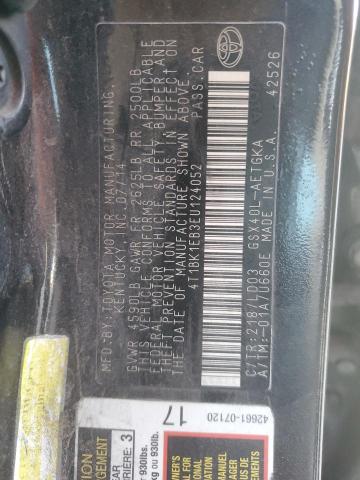 4T1BK1EB3EU124052 - 2014 TOYOTA AVALON BASE 黑色 照片 13