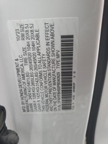 5FNYF8H50PB040929 - 2023 HONDA PASSPORT EXL WHITE photo 13