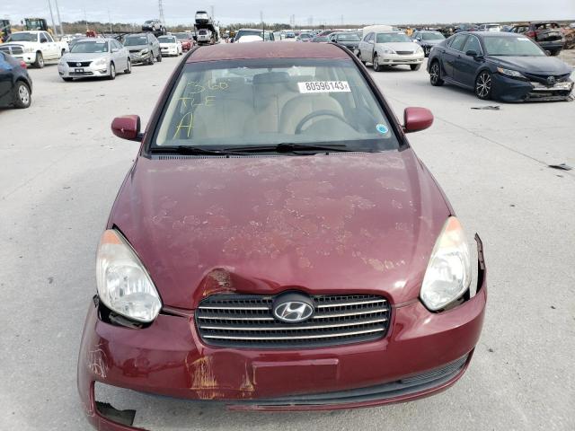 KMHCN4AC1BU599447 - 2011 HYUNDAI ACCENT GLS MAROON photo 5