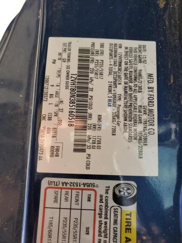 1ZVHT80N385160518 - 2008 FORD MUSTANG BLUE photo 12