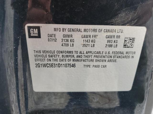 2G1WC5E31D1107546 - 2013 CHEVROLET IMPALA LTZ BLACK photo 12