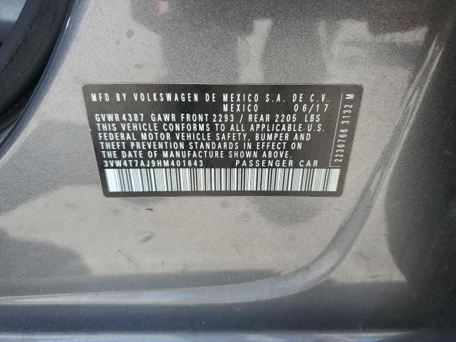 3VW4T7AJ9HM401643 - 2017 VOLKSWAGEN JETTA GLI 灰色 照片 12