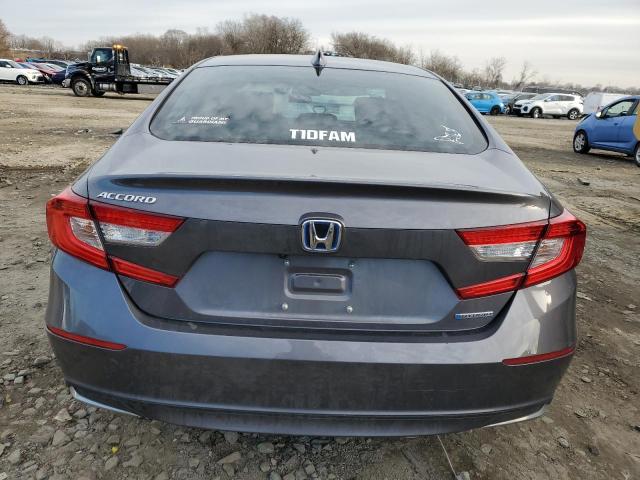 1HGCV3F46MA022337 - 2021 HONDA ACCORD HYBRID EX GRAY photo 6