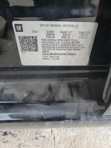 1G1JB5SH1H4178401 - 2017 CHEVROLET SONIC LS BLACK photo 12