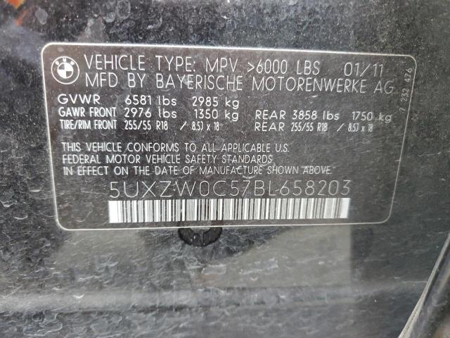 5UXZW0C57BL658203 - 2011 BMW X5 XDRIVE35D BLACK photo 14