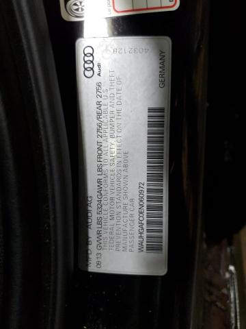WAUHGAFC0EN060972 - 2014 AUDI A6 PRESTIGE BLACK photo 12