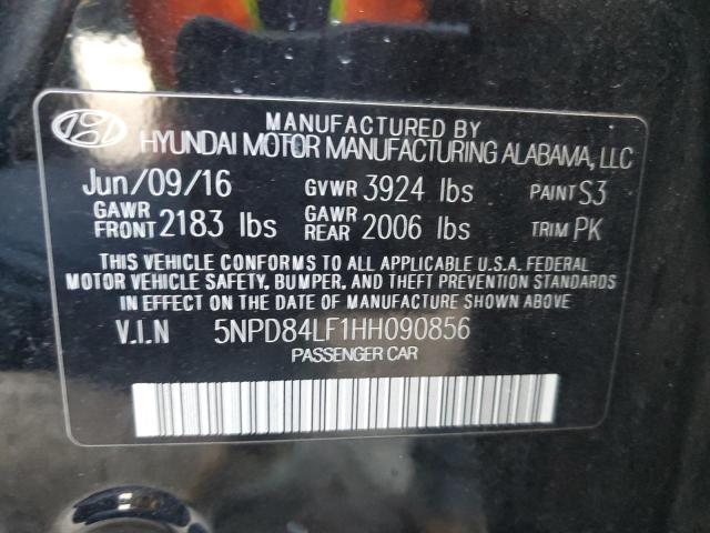 5NPD84LF1HH090856 - 2017 HYUNDAI ELANTRA SE BLACK photo 12