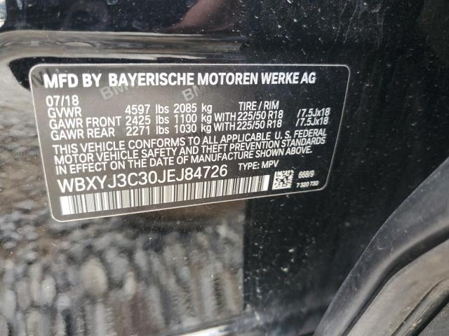 WBXYJ3C30JEJ84726 - 2018 BMW X2 SDRIVE28I BLACK photo 12