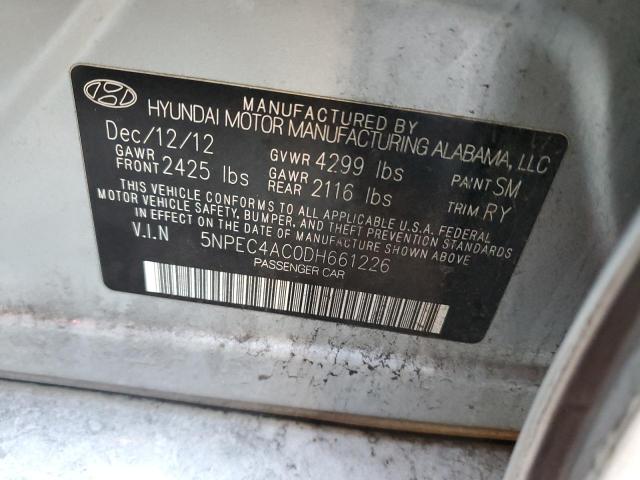 5NPEC4AC0DH661226 - 2013 HYUNDAI SONATA SE SILVER photo 12