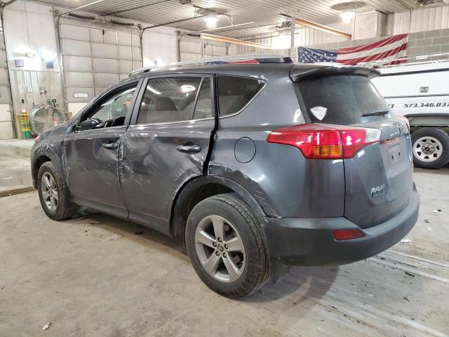 JTMRFREV9FD133744 - 2015 TOYOTA RAV4 XLE GRAY photo 2