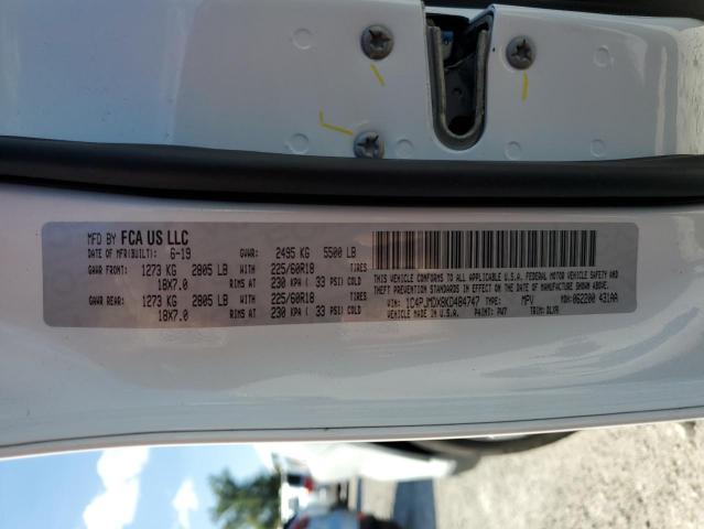 1C4PJMDX8KD484747 - 2019 JEEP CHEROKEE LIMITED WHITE photo 13