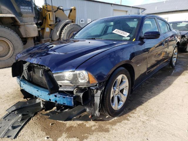 2C3CDXCT3EH369507 - 2014 DODGE CHARGER R/T BLUE photo 1