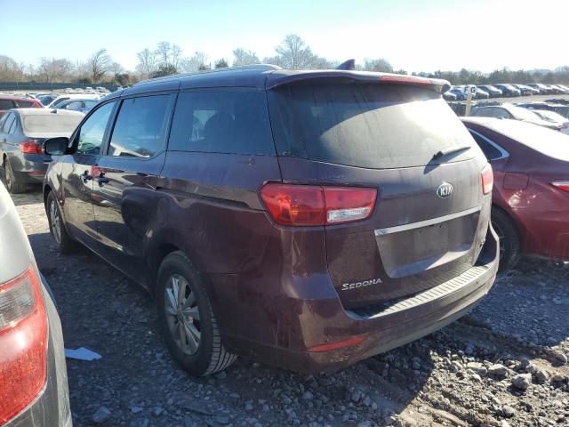 KNDMB5C1XG6089418 - 2016 KIA SEDONA LX MAROON photo 2