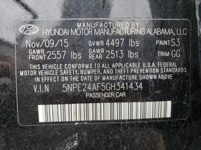 5NPE24AF5GH341434 - 2016 HYUNDAI SONATA SE BLACK photo 13