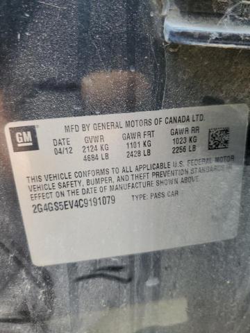 2G4GS5EV4C9191079 - 2012 BUICK REGAL PREMIUM BLACK photo 12