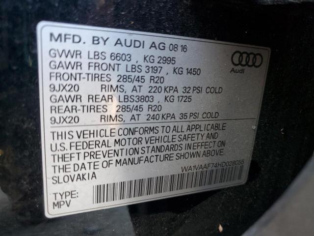 WA1VAAF74HD028055 - 2017 AUDI Q7 PRESTIGE BLACK photo 13