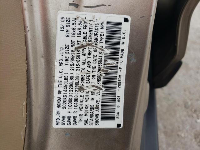 SHSRD78956U417883 - 2006 HONDA CR-V SE TAN photo 13