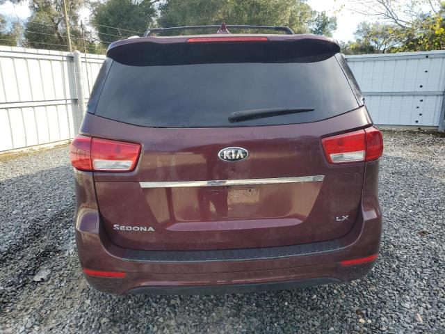 KNDMB5C10G6124936 - 2016 KIA SEDONA LX BURGUNDY photo 6